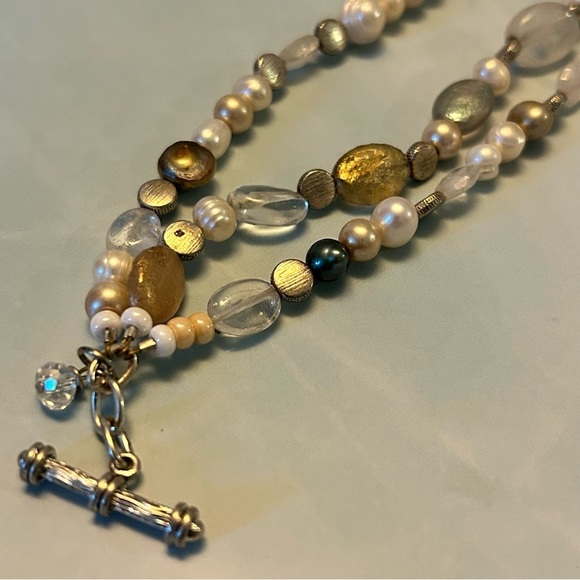 Three Strand Pearl and Bead Bracelet - Picture 2 of 4